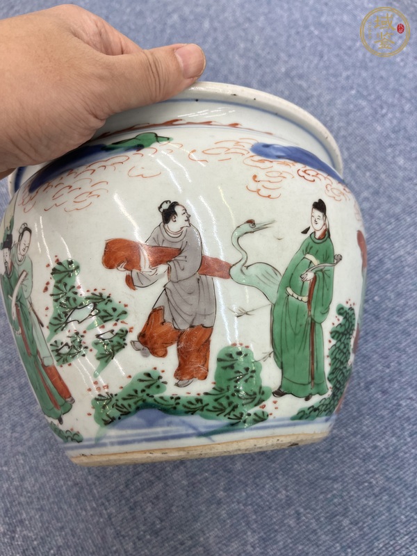 古玩陶瓷青花五彩缸真品鑒賞圖