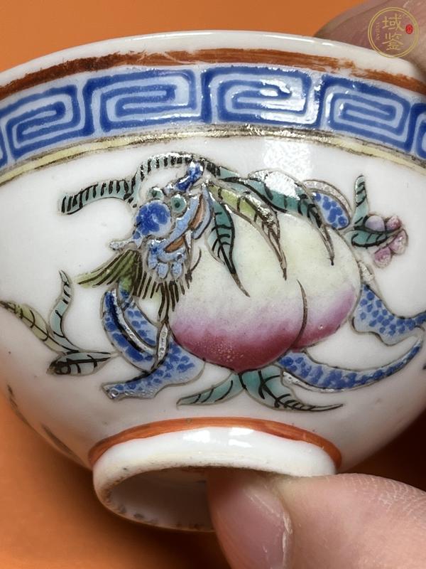 古玩陶瓷粉彩夔龍紋茶圓真品鑒賞圖