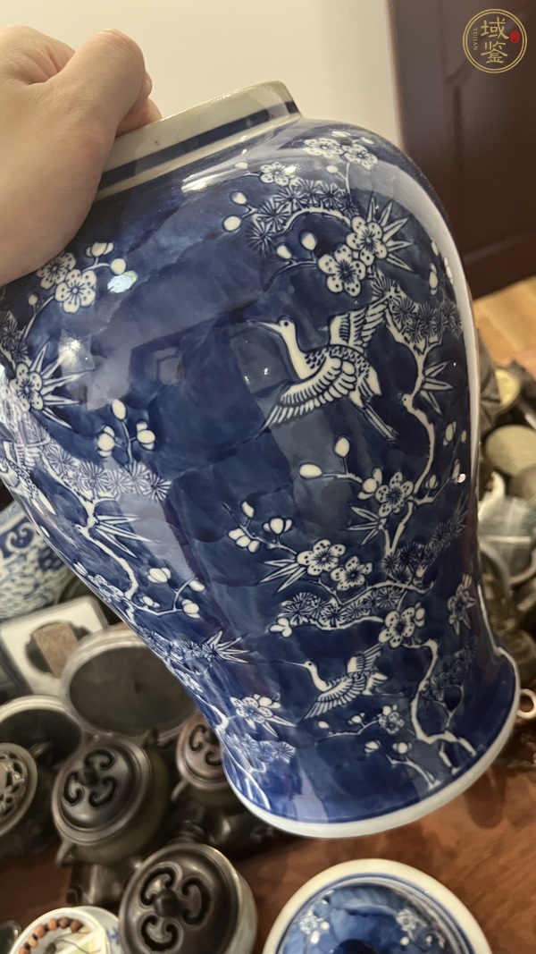 古玩陶瓷青花將軍罐真品鑒賞圖