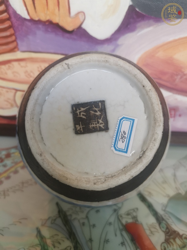 古玩陶瓷青花鐵骨尼教子圖人物紋罐真品鑒賞圖