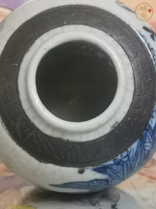 古玩陶瓷青花鐵骨尼教子圖人物紋罐真品鑒賞圖