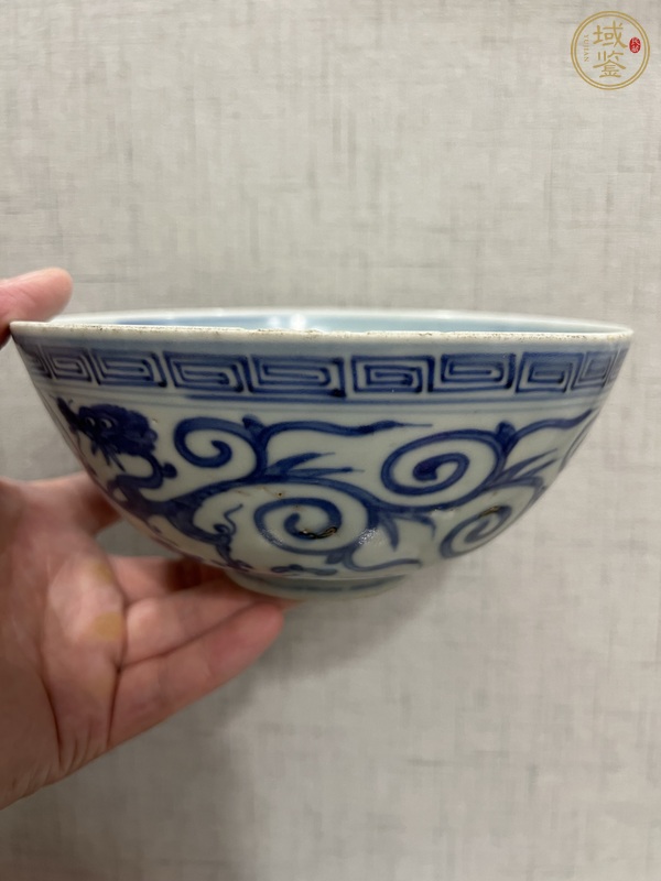 古玩陶瓷青花香草龍紋碗真品鑒賞圖