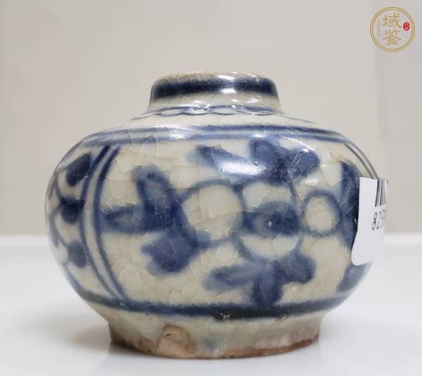 古玩陶瓷青花花卉紋水盂真品鑒賞圖