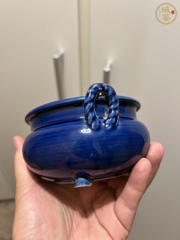 古玩陶瓷霽藍(lán)釉香爐真品鑒賞圖