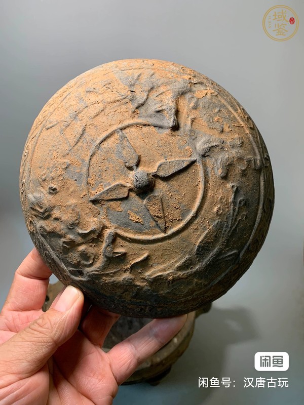 古玩陶瓷西漢陶鼎真品鑒賞圖