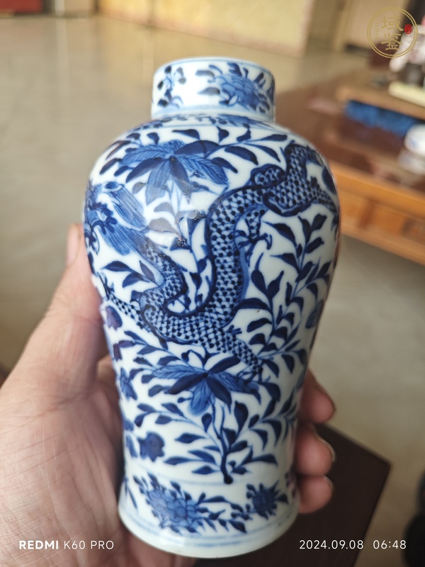 古玩陶瓷青花雙龍穿花紋梅瓶真品鑒賞圖