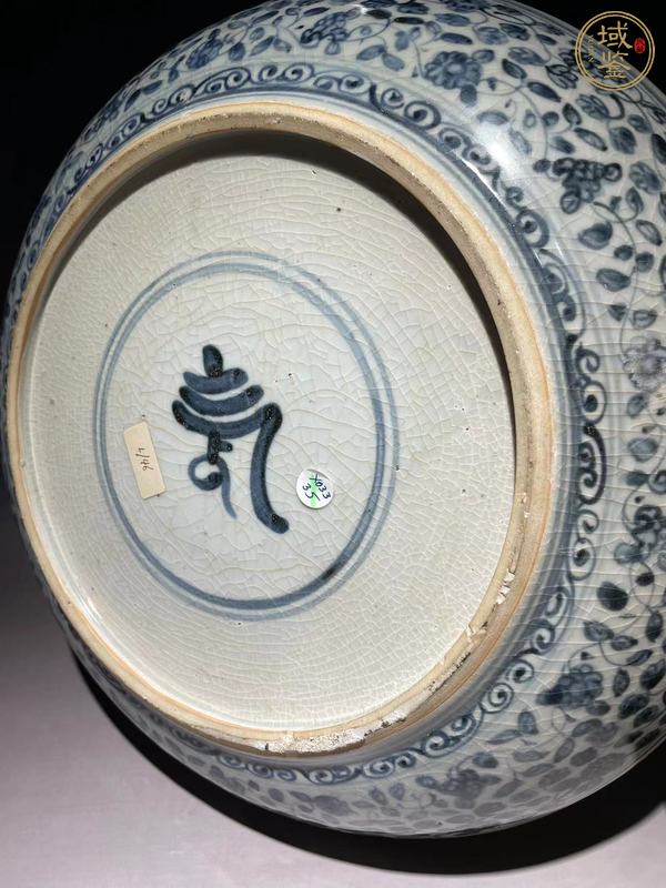 古玩陶瓷青花纏枝花卉紋盤真品鑒賞圖