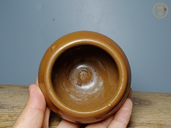 古玩陶瓷磁州窯紫金釉罐真品鑒賞圖