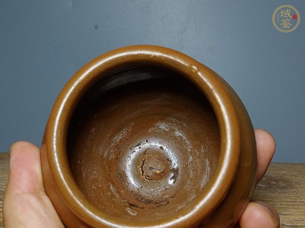 古玩陶瓷磁州窯紫金釉罐真品鑒賞圖