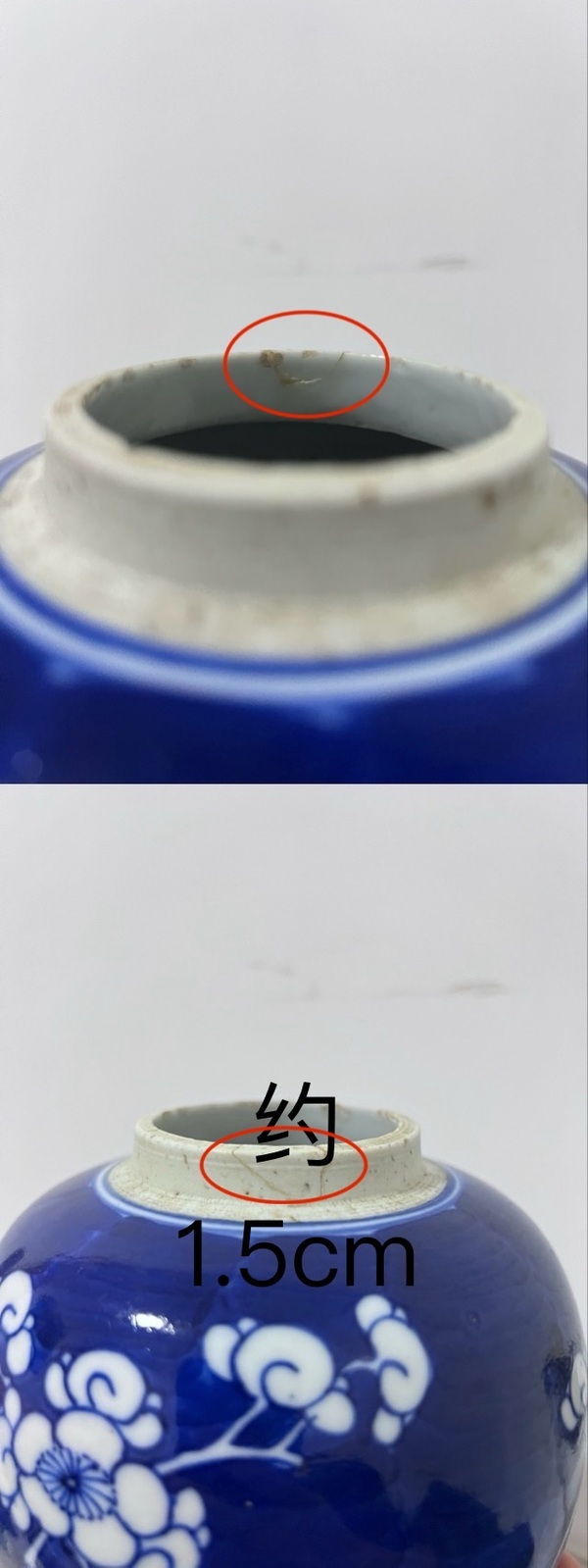 古玩陶瓷【精品】青花冰梅圖雙圈款小蓋罐拍賣,當前價格1900元