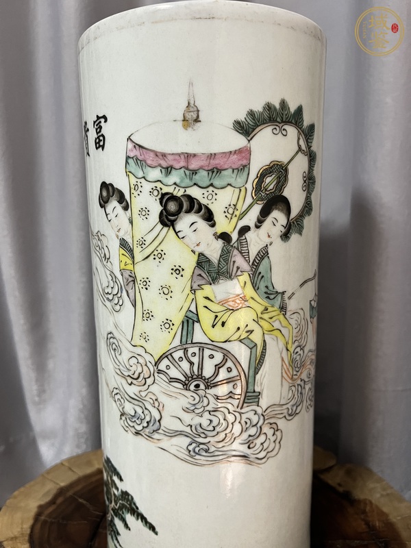 古玩陶瓷郭子儀遇仙圖帽筒真品鑒賞圖