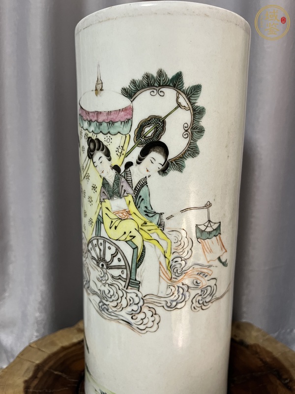 古玩陶瓷郭子儀遇仙圖帽筒真品鑒賞圖