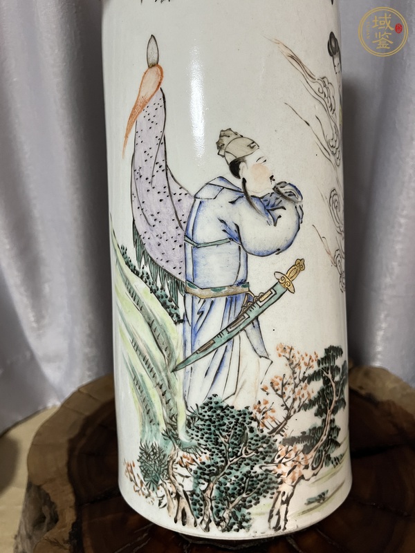 古玩陶瓷郭子儀遇仙圖帽筒真品鑒賞圖