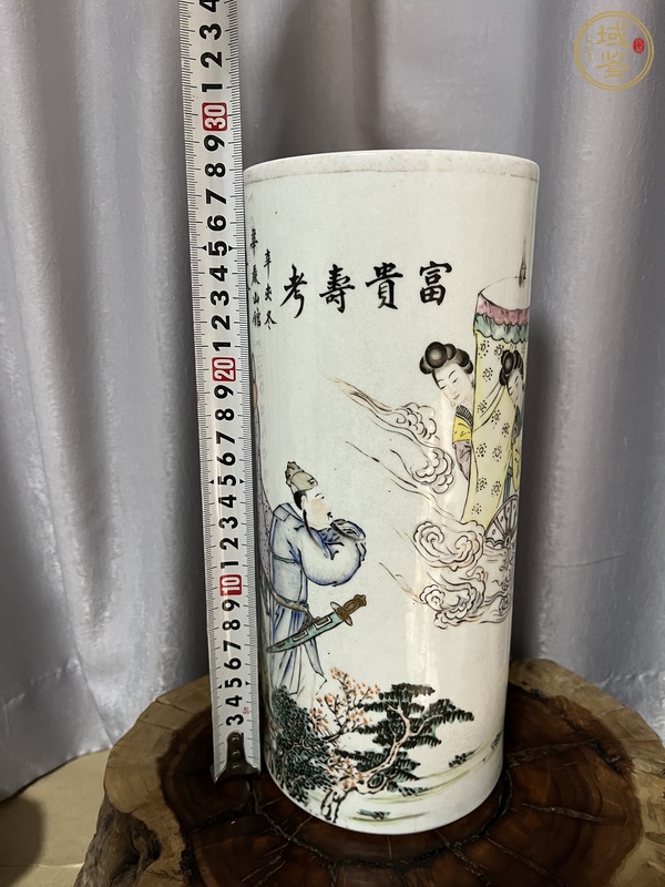 古玩陶瓷郭子儀遇仙圖帽筒真品鑒賞圖