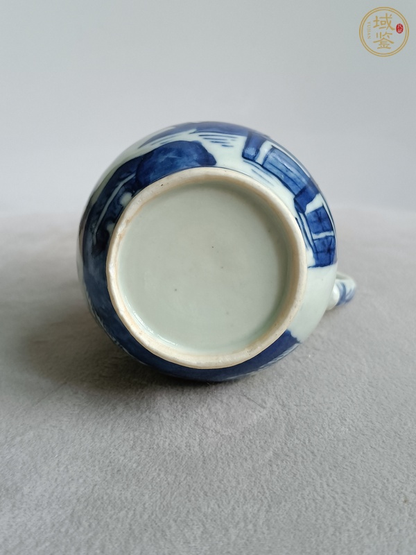 古玩陶瓷青花山水紋馬奶壺真品鑒賞圖