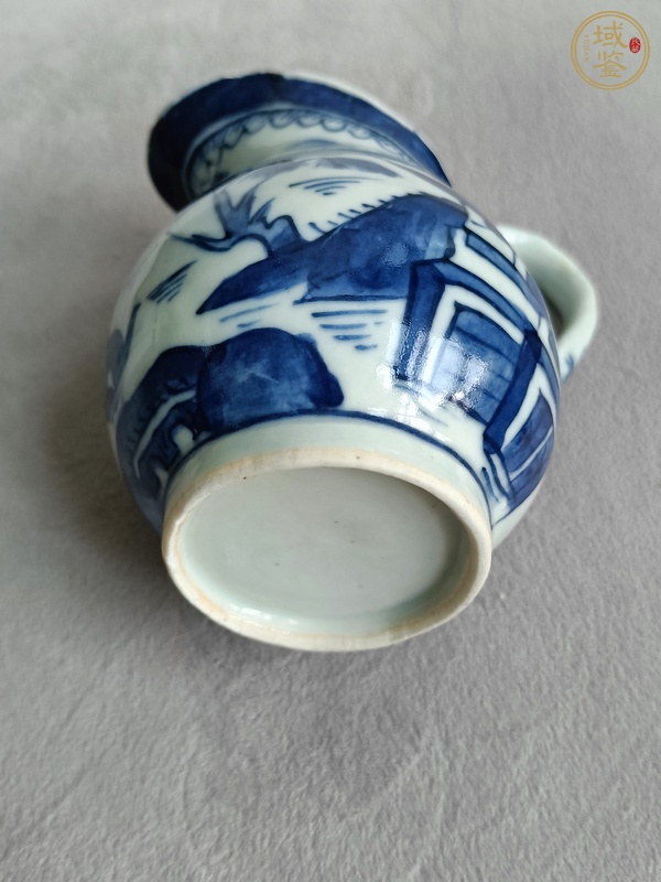 古玩陶瓷青花山水紋馬奶壺真品鑒賞圖