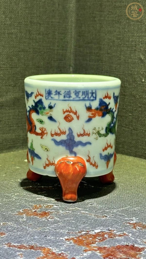 古玩陶瓷雍正·五彩琴爐真品鑒賞圖