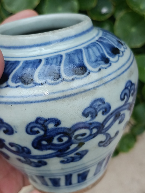古玩陶瓷明代青花纏枝蓮紋罐拍賣,當前價格580元