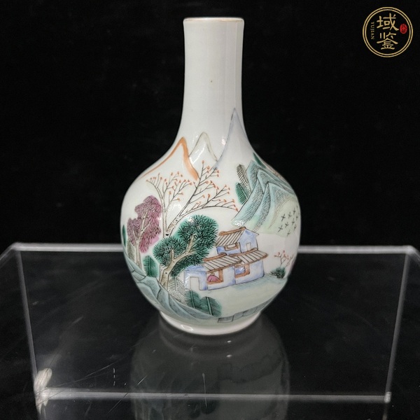 古玩陶瓷山水紋瓶真品鑒賞圖