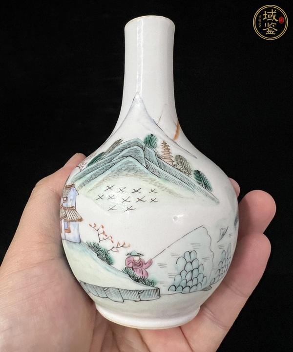 古玩陶瓷山水紋瓶真品鑒賞圖