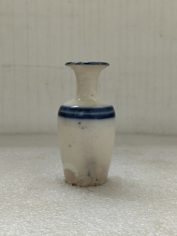 古玩陶瓷青花線條紋撇口瓶拍賣,當前價格198元