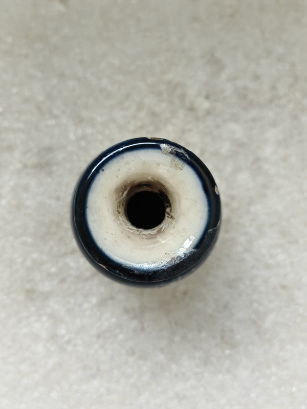 古玩陶瓷青花線條紋撇口瓶拍賣,當前價格198元