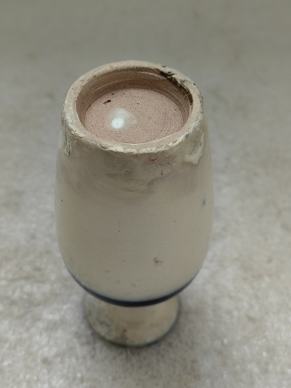古玩陶瓷青花線條紋撇口瓶拍賣,當前價格198元