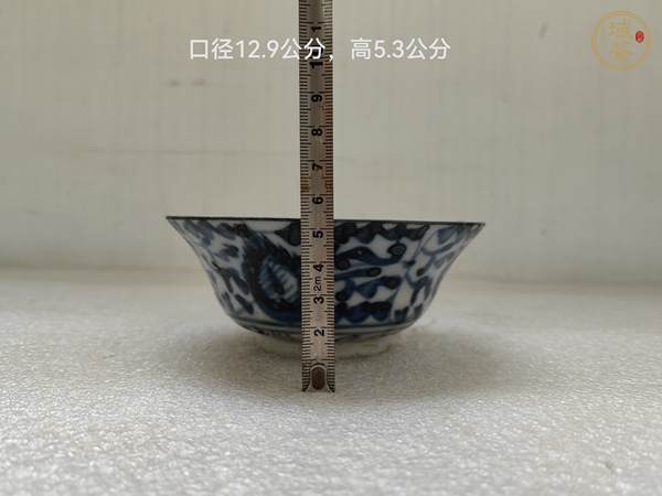 古玩陶瓷青花鳳眼茶碗真品鑒賞圖