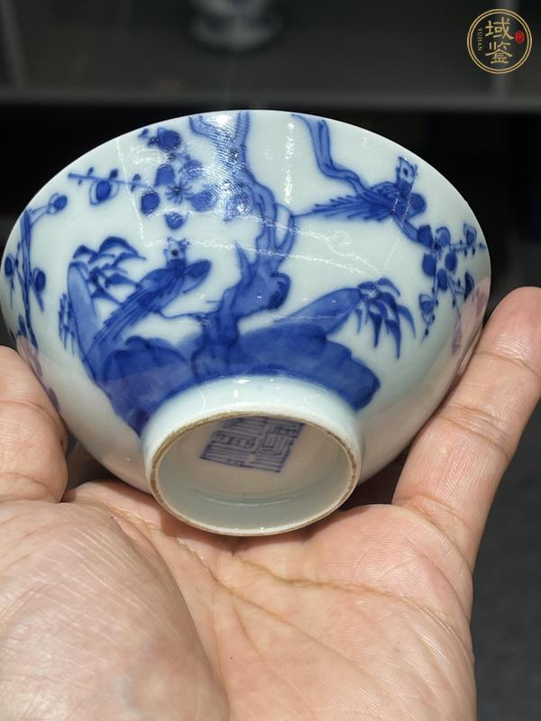 古玩陶瓷青花魁星點(diǎn)斗圖茶碗真品鑒賞圖