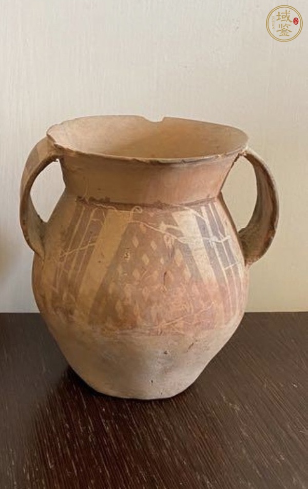 古玩陶瓷彩陶雙耳罐真品鑒賞圖