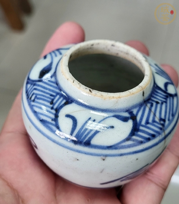 古玩陶瓷青花花卉紋罐真品鑒賞圖