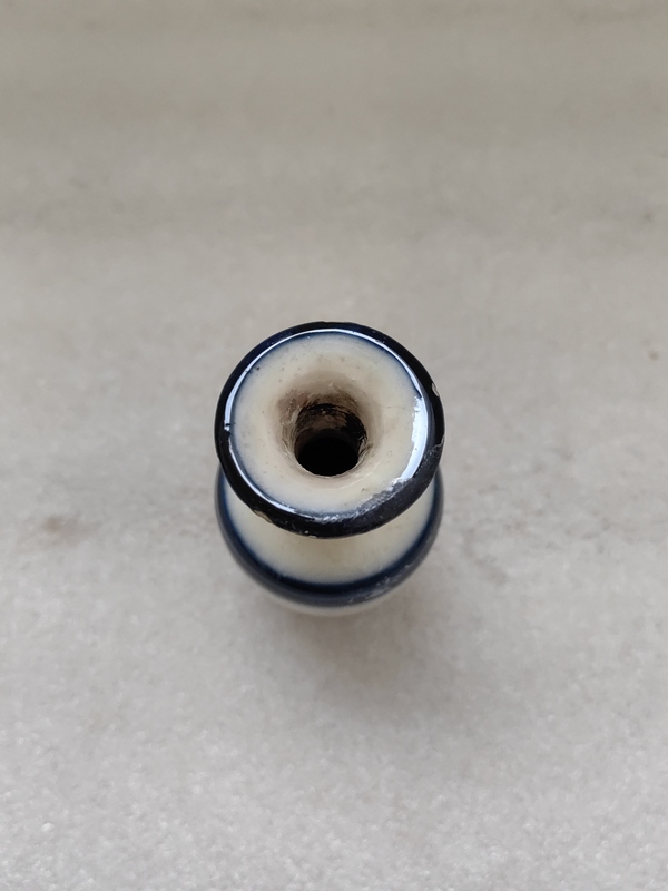 古玩陶瓷青花線條紋撇口瓶拍賣,當前價格198元