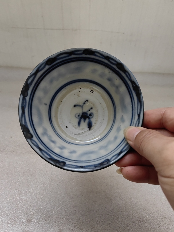 古玩陶瓷青花鳳眼茶碗拍賣,當前價格567元
