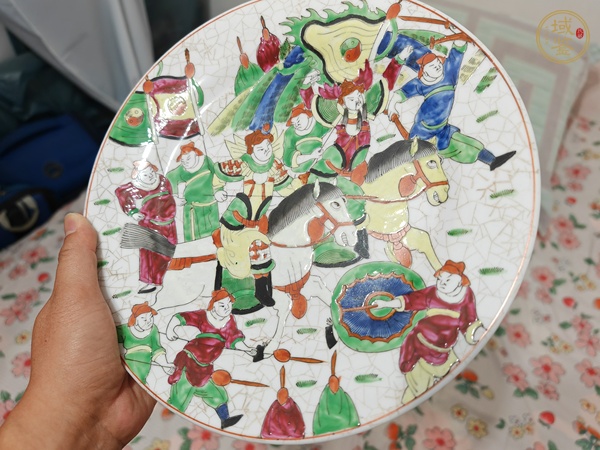 古玩陶瓷刀馬人盤真品鑒賞圖