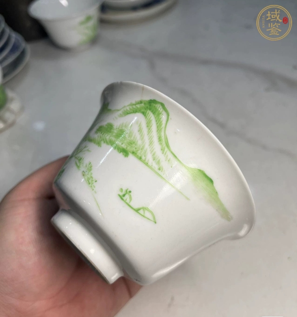 古玩陶瓷民國綠彩杯真品鑒賞圖
