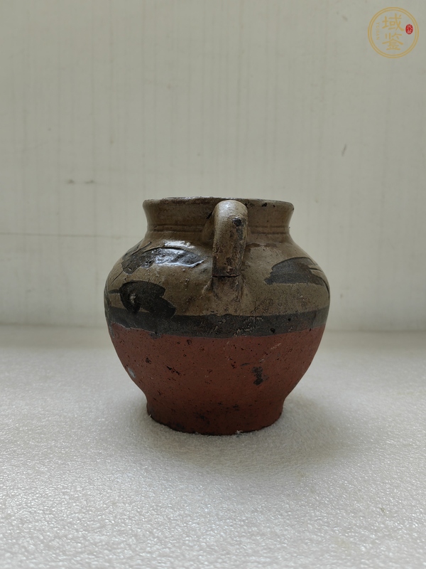 古玩陶瓷黃釉刻花卉紋花澆真品鑒賞圖