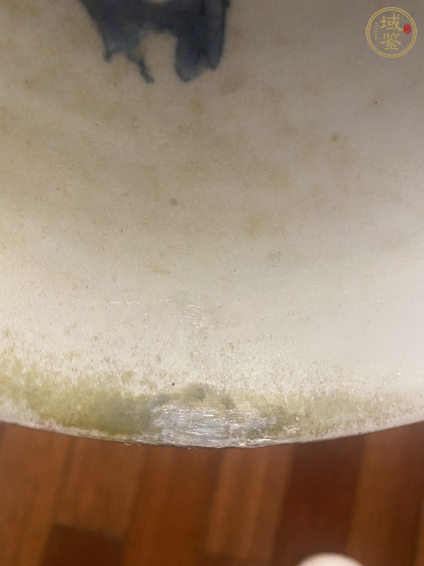 古玩陶瓷順治蕉葉詩文青花盤真品鑒賞圖