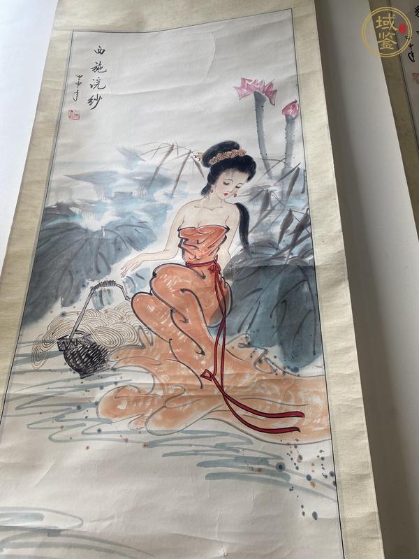 古玩字畫西施浣紗真品鑒賞圖