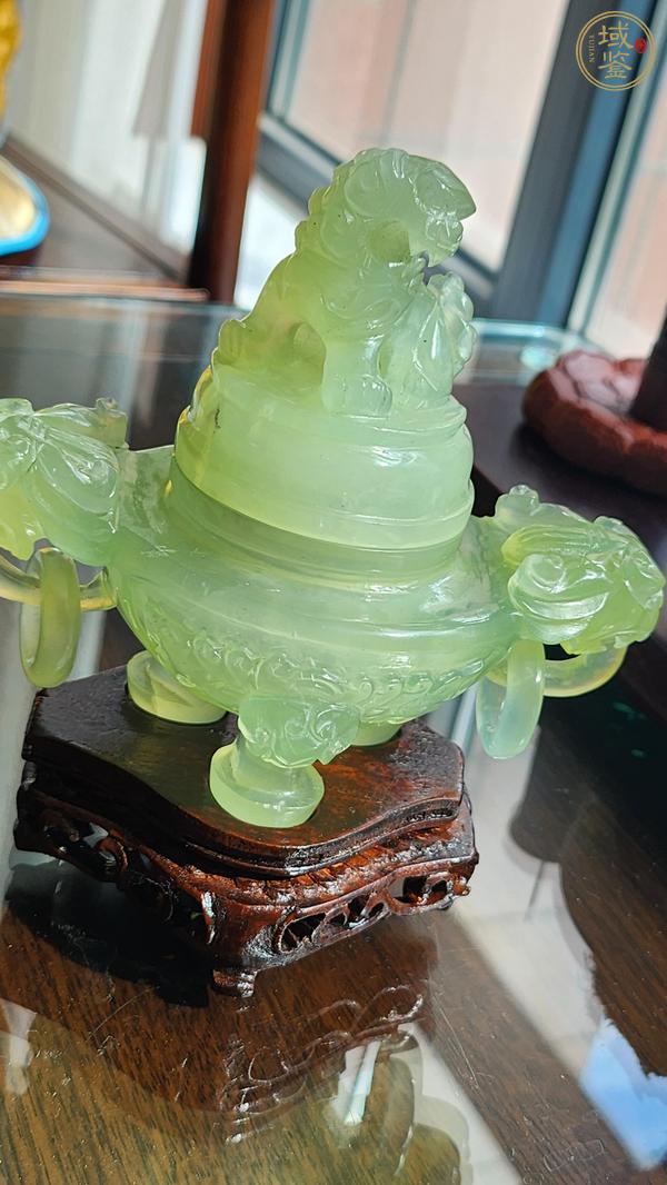 古玩玉器岫玉雕“雙耳三足爐”真品鑒賞圖