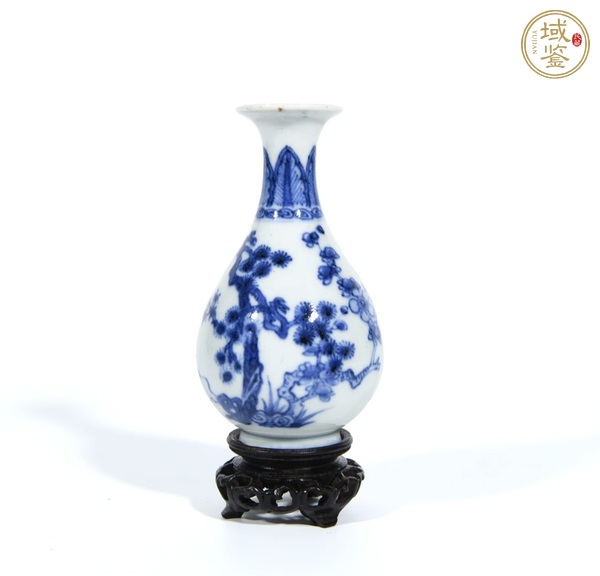 古玩陶瓷青花松竹梅紋玉壺春瓶真品鑒賞圖