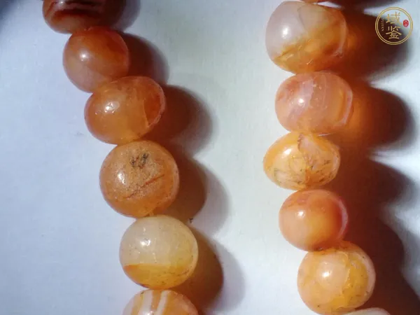古玩玉器紅瑪瑙珠鏈真品鑒賞圖