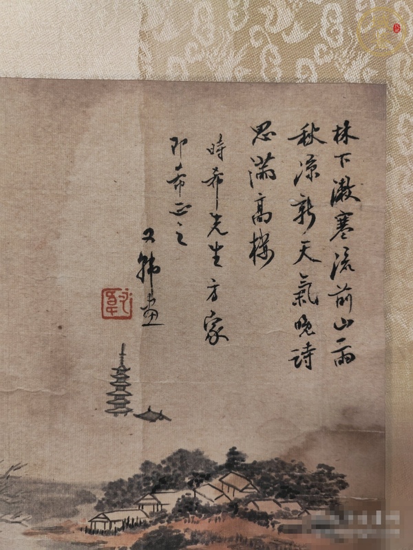 古玩字畫(huà)詩(shī)思滿(mǎn)高樓真品鑒賞圖