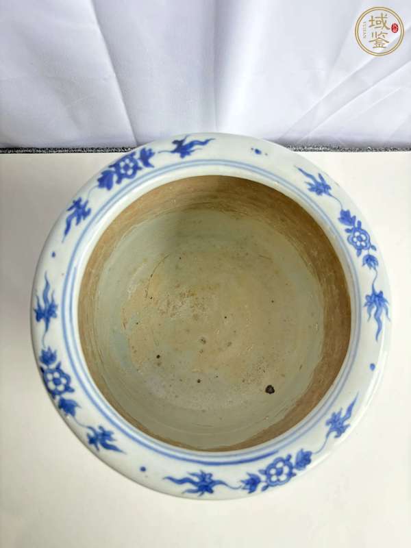 古玩陶瓷明崇禎 青花龍紋三足香爐真品鑒賞圖