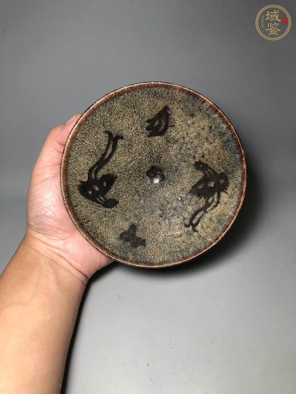 古玩陶瓷吉州窯雙鳳茶盞，注意品相真品鑒賞圖