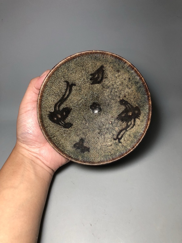 古玩陶瓷南宋吉州窯雙鳳茶盞（大拍館藏）拍賣，當(dāng)前價(jià)格8500元