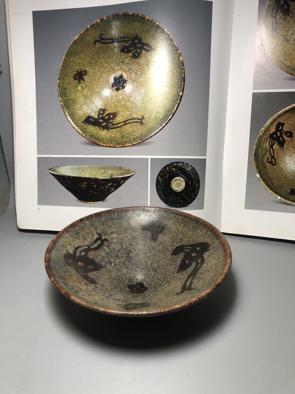 古玩陶瓷南宋吉州窯雙鳳茶盞（大拍館藏）拍賣，當(dāng)前價(jià)格8500元