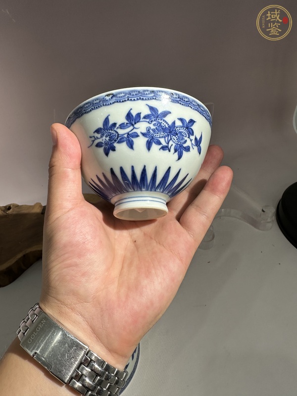 古玩陶瓷青花三多紋雞心碗真品鑒賞圖