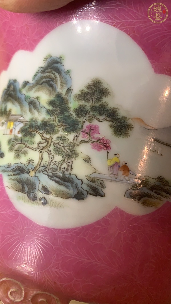 古玩陶瓷粉彩花盆真品鑒賞圖