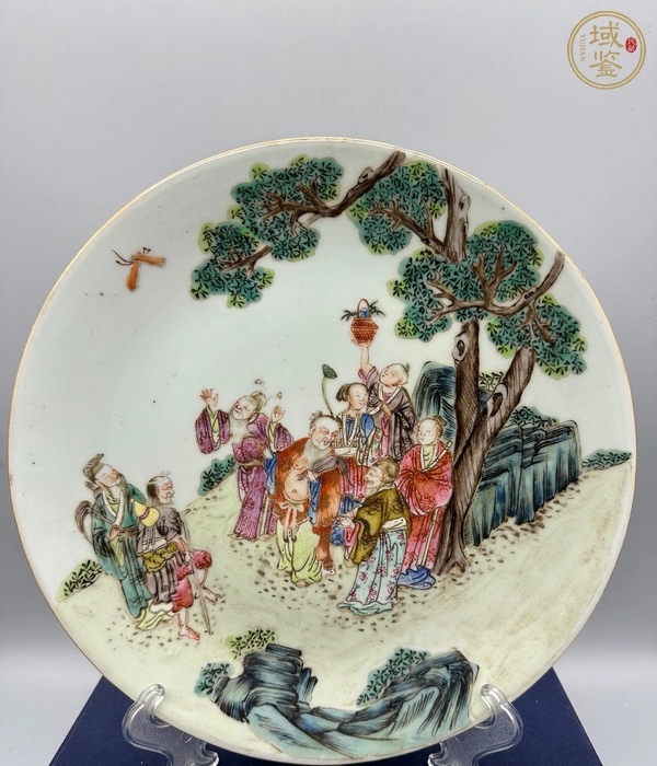 古玩陶瓷八仙圖粉彩盤真品鑒賞圖