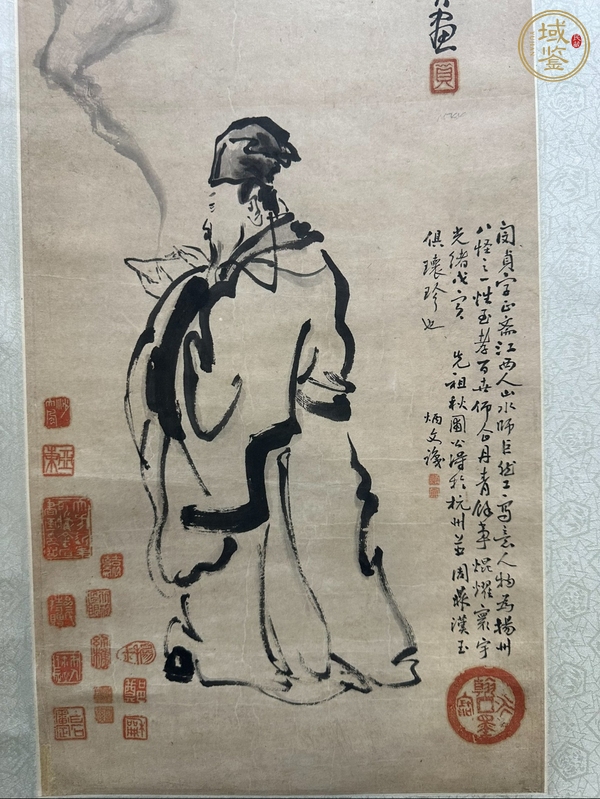 古玩字畫閔貞款《人物》真品鑒賞圖